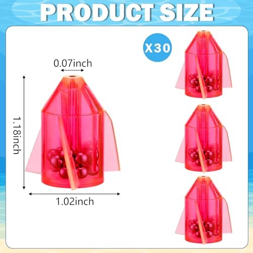 Gemscream 30 Pcs Catfish Rattles for Catfishing, Fishing Rattles with 15 Stainless Steel Beads, Rocket Shaped Inline Fish Attractor Fishing Tackle for Catfish Bass Pompano - Image 2