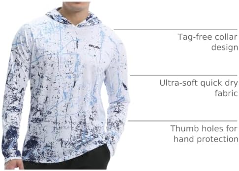 Men's UPF 50+ Sun Protection Hoodie, Long Sleeve Fishing Shirt - Image 4