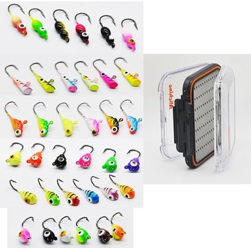 Alichino Ice Fishing Jig Set Ice Fishing Lures Micro Jig Head Hook Set for Panfish, Crappie, Walleye, Perch, Trout, Bluegill - Image 5
