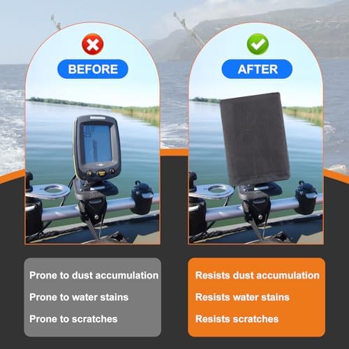 Fishfinder Cover 3-10in,Depth Finder Oxford Fabric Waterproof Protection Accessories,for Hummingbird Lowrance Models,Protects Your Screen and Device from Sun Adverse Weather Damage Fishing - Image 7