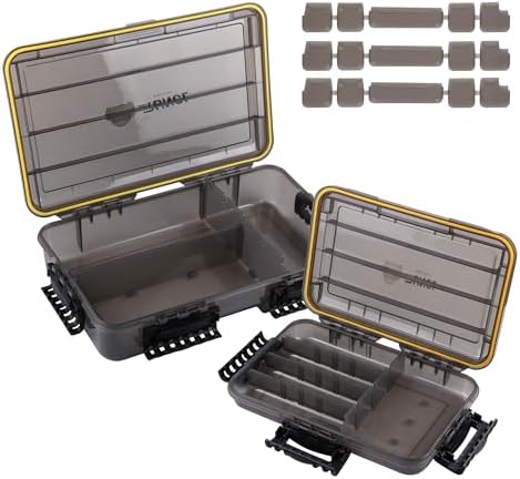 RUNCL Fishing Tackle Box, Waterproof Tray for Jigs Lures, Thicker Floating Tackle Utility Box with Adjustable Dividers, 3600/3700/Large 3700 Size by RUNCL