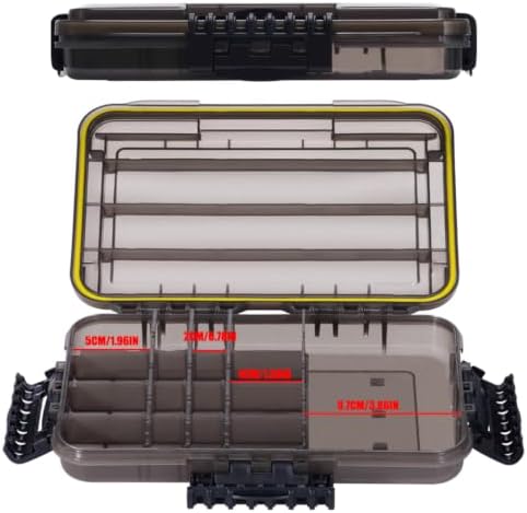 2Pcs Waterproof Fishing Tackle Box 3700 Size - Floating Utility Tray with Adjustable Dividers for Lures, Jigs & Baits - Thickened Airtight Storage Organizer with Clear Transparent Lid - Image 2