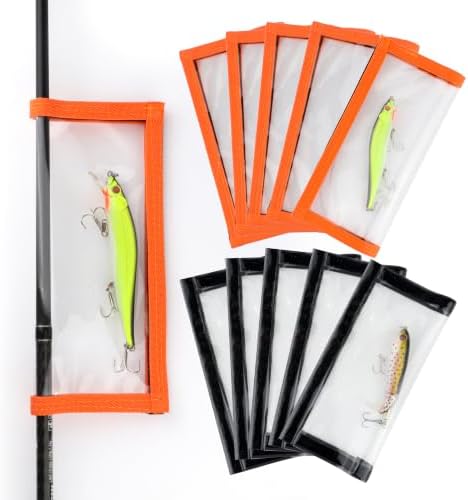 Fishing Lure Wraps 5/10 Pack – Clear PVC Hook Covers & Lure Covers for Fishing Rods – Durable Protects Hooks & Gear for Fresh & Saltwater Fishing Gear by PROBITE