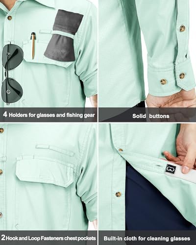 33,000ft Men's Long Sleeve Sun Protection Shirt UPF 50+ UV Quick Dry Cooling Fishing Shirts for Travel Safari Camping Hiking - Image 5