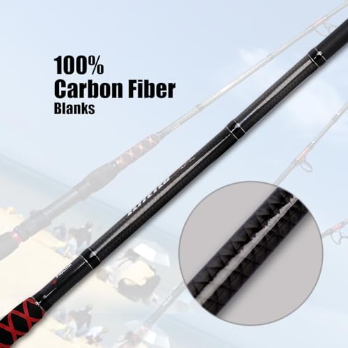 Fiblink Surf Spinning Fishing Rod 2-Piece/3-Piece Carbon Fiber Travel Fishing Rod (9-Feet / 11-Feet & 12-Feet & 15-Feet) - Image 5