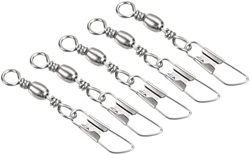 PATIKIL Fishing Barrel Swivel with Safety Snap Carbon Steel by PATIKIL