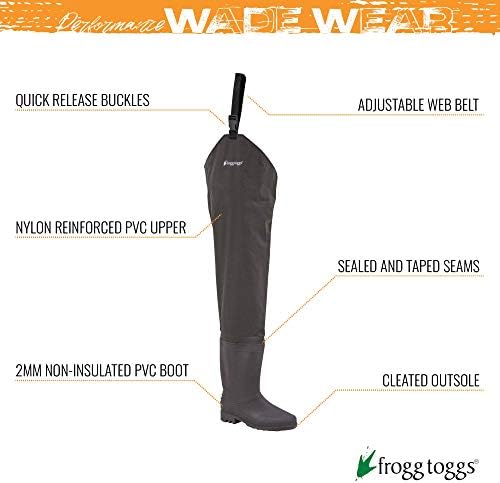 FROGG TOGGS Rana II Waterproof PVC Fishing Felt Bootfoot Hip Wader - Image 4