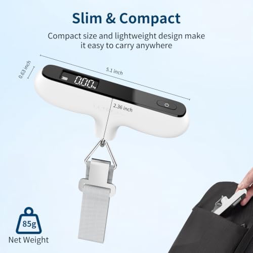 Ultrean Luggage Scale with Power Display, 110lb Digital Suitcase Weight Scale for Travel, Portable Handheld Baggage Scale with Ergonomic Curved Handle, Battery Included - Image 3