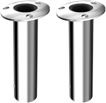 Fishing Rod Holder 2 Pack, 316 Stainless Steel 15/30/90 Degree Rod Holders for Fishing Boat, Flush Mount with Cap, Heavy Duty by Unknown