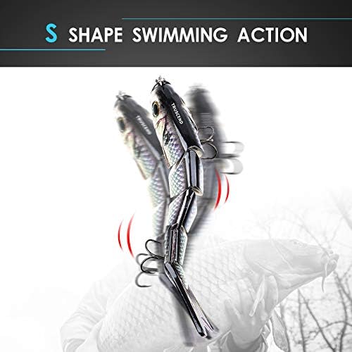 TRUSCEND Swimmax Easy Catch Fishing Lures with BKK Hooks, Wiggling, Vibrating, Rattling and Gurgling for More Bite, Heavy-Duty Dyneema Fiber Jointed Swimbaits for Bass, Trout, Walleye, Crappie, Pike - Image 5