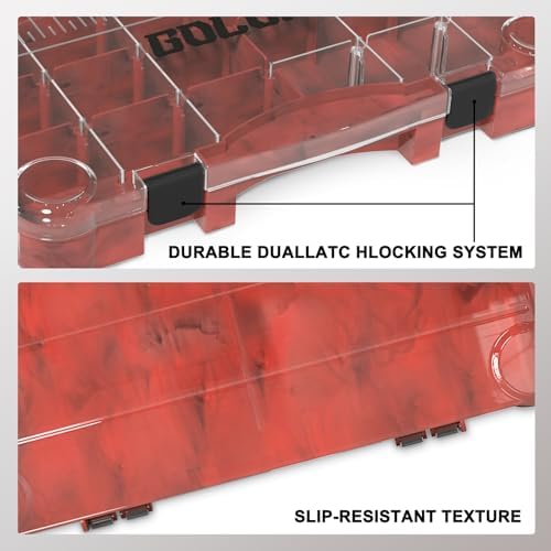 Goloni Fishing Tackle Box,Plastic Clear Fishing Storage Organizer Box With Removable Dividers,3700 Tackle Trays,Storage Lure Box for Lures 4 Pack - Image 4