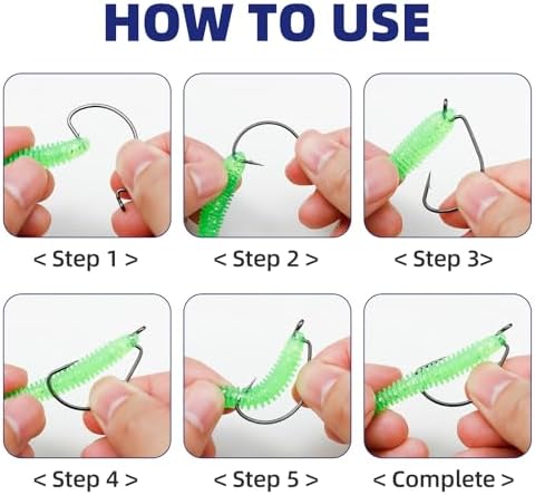 UCEC EWG Fishing Hooks, Offset Worm Hooks for Bass Fishing Hook Texas Rig - Image 4