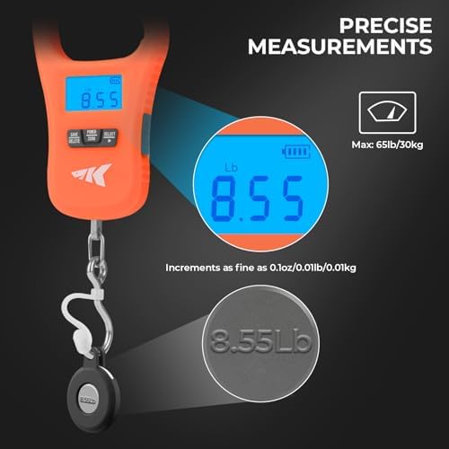 KastKing ToughTide USB Charging Fish Scale with Lip Gripper, Orange Combo - Image 6