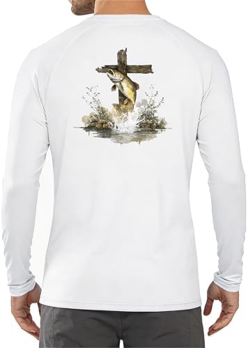 Men's UPF 50+ Sun Fishing Shirt, Long Sleeve UV Protection Tee, Quick Dry Rash Guard for Outdoor Swim Hiking - Image 3