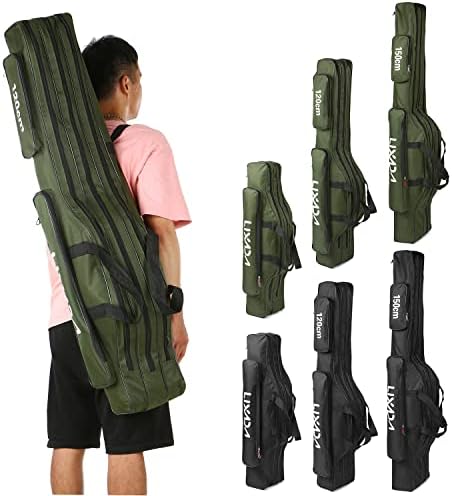 Lixada Fishing Rod Case - 3 Layers Oxford Bag, Portable Folding Carrier for Rods and Reels, Tackle Storage Travel Bag, 90cm/120cm/150cm Optional - Image 6