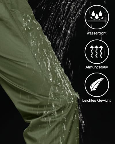 iCreek Men's Rain Pants Waterproof Breathable Lightweight Rain Over Pants - Image 4