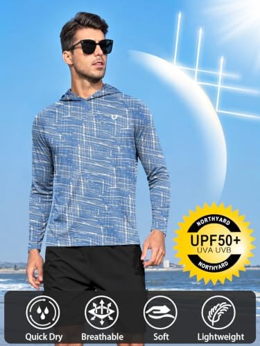 NORTHYARD Men's Sun Hoodie Long Sleeve Fishing Shirts UPF 50+ Rash Guard - Image 3