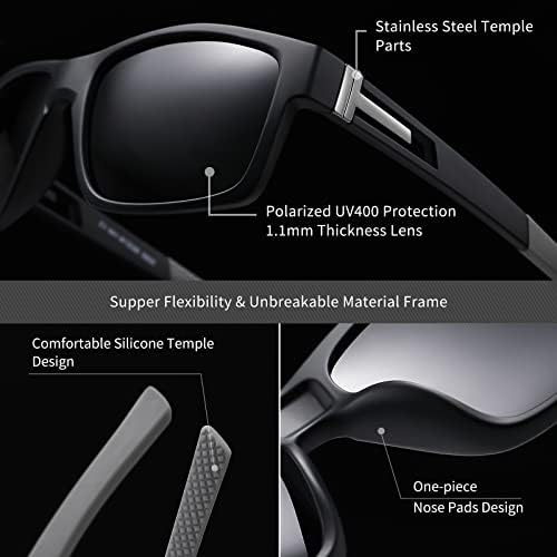 suoso Polarized Sports Sunglasses for Men: UV400 Protection Glasses Wrap Around Goggles for Driving Fishing - Image 3