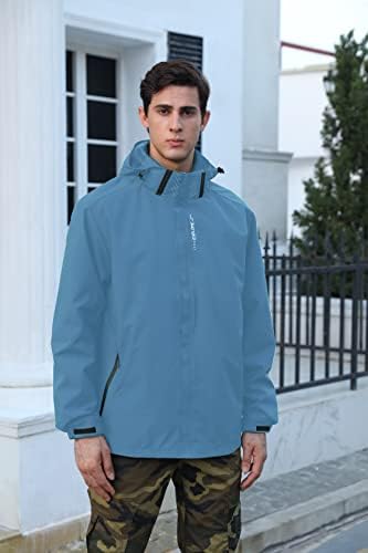 Men's Lightweight Waterproof Rain Jacket,Shell Hooded Outdoor Raincoat Hiking Windbreake jacket - Image 3