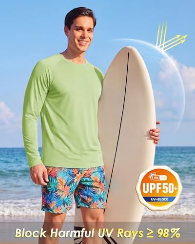 Boladeci Men's UPF 50+ Sun Protection UV SPF Shirts Long Sleeve Lightweight Quick Dry Swim T-Shirts Rash Guard - Image 3