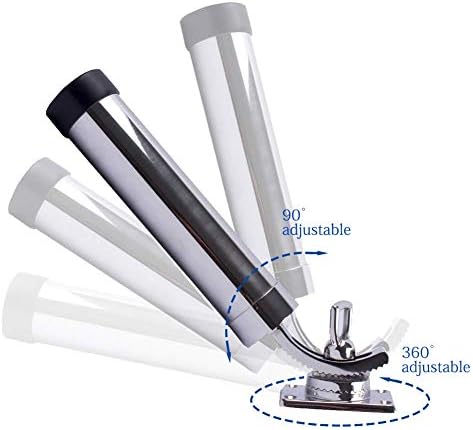 Deck Mount Fishing Rod Holder, Marine Grade Stainless Steel Adjustable Fishing Rod Holders, Support for Marine Boat Yacht - Image 2