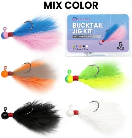 Natufish Crappie Jigs 5Pcs Hand Tied Marabou Jigs for Freshwater Fishing - Image 6