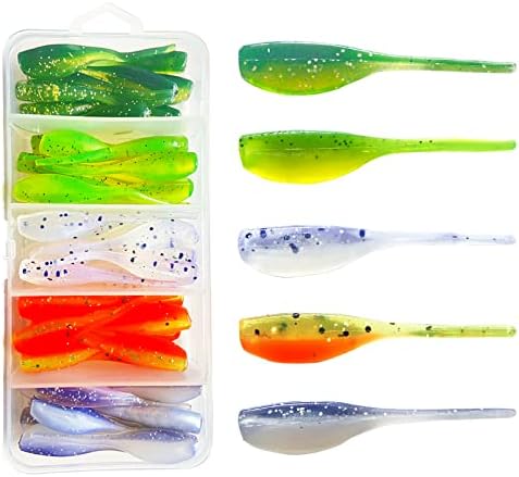 50pc Crappie Jigs Lure Set - 2in Bait, Jig Heads & Hooks for Versatile Fishing by JiataiFishing