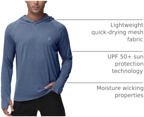 Roadbox Men's UPF 50+ Fishing Shirts, Long Sleeve UV Sun Protection Hoodie - Image 4