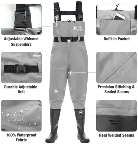 FISHINGSIR Waders for Men Waterproof Women Fishing Chest Wader with Boots - Image 3
