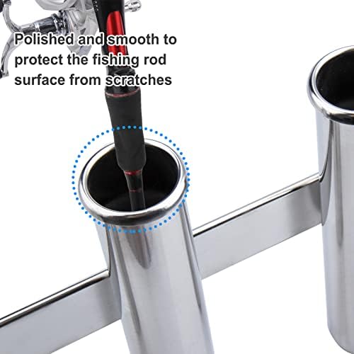 Fishing Rod Holder for Boat, Vertical Wall Mounted Fishing Rod Rack, Stainless Steel Rod Holder for Marine Boat,Fishing Boat, Truck (4 Tubes Standard) - Image 5