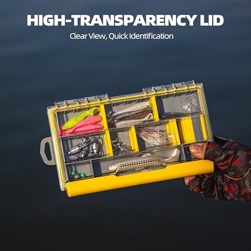 RUNCL 3500 Standard Fishing Tackle Box, Waterproof Floating Lure Storage Box with Adjustable Dividers, Clear Rust-Proof Utility Tray for Terminal Tackle, Hooks and Sinkers - Image 4