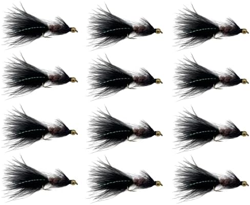 Feeder Creek Woolly Bugger Fly Fishing Flies 12pc Fly Fishing Assortment | Handmade Wet Flies for Fly Fishing in Various Patterns/Colors | Streamer Flies by FeederCreek