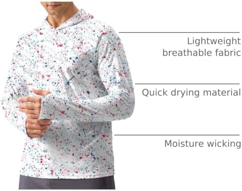 Pudolla Men's Sun Protection Hoodie Shirts UPF 50+ Fishing Hiking Shirt - Image 4