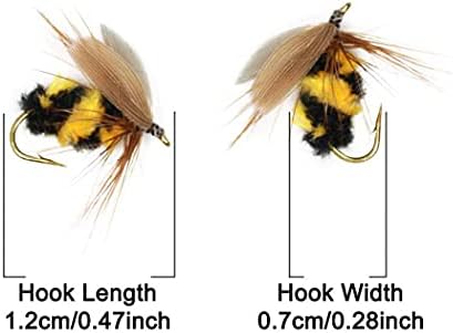 OutdoorFishing Fly Fishing Flies Kit Fly Assortment Trout Bass Fishing with Fly Box, 33/48/72/100/114/148pcs with Dry/Wet Flies, Nymphs, Streamers, Popper - Image 6