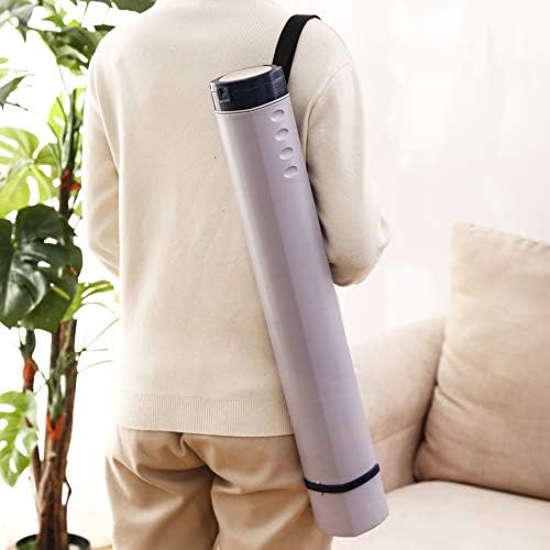 2-Pack Extendable Poster Tubes Expand from 24.5” to 40” with Shoulder Strap | Carry Documents, Blueprints, Drawings and Art | Creamy White and Violet Portable Round Storage Cases with Lids and Labels - Image 6