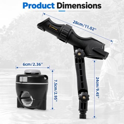 Hitorhike Kayak & Boat Fishing Rod Holder Set with Extender – Universal Reel Compatibility, 360° Adjustable, Heavy-Duty Mounts - Image 4