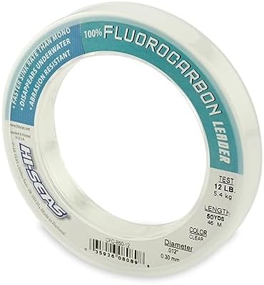 HI-SEAS 100% FLUOROCARBON Fishing LINE Leader - Clear Invisible Leader UNDETECTABLE to Fish, Fast Sinking 6LB-400LB by Hi-Seas