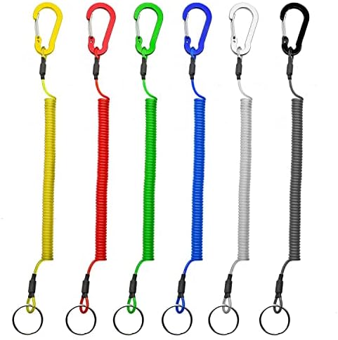 Retractable Coiled Lanyards with Carabiner Clips by LixRix