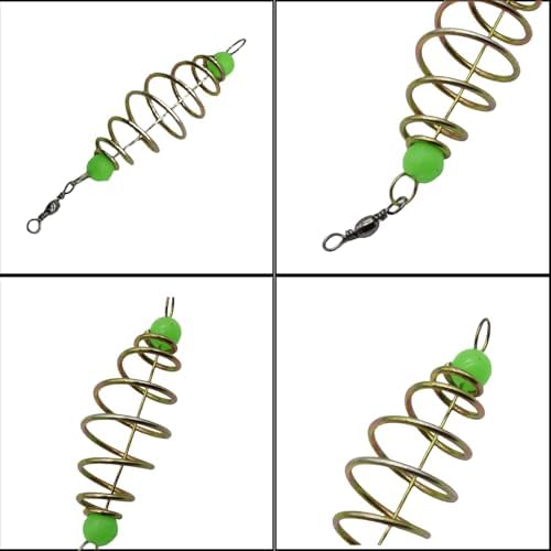 25PCS Fishing Feeder Bait Cage Basket Feeder Basket Bait Thrower,Olive Shape Spring Fishing Bait Cage Holder Fishing Accessories Lure Feeder Carp Lure Fish with Pendant Bead - Image 3