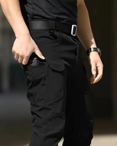 Men's Tactical Pants Stretch Waterproof Fabric Durable Cargo Pants for Hiking Casual Work Multi Pockets (No Belt) - Image 6