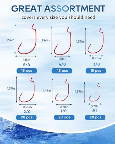 UCEC EWG Fishing Hooks, Offset Worm Hooks for Bass Fishing Hook Texas Rig - Image 3