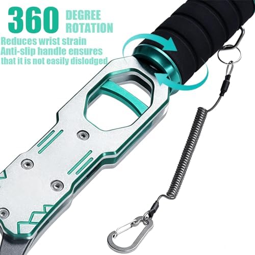 Fish Lip Gripper with 40lbs Built-in Weight Scale, 2-in-1 Fish Grabber Tool - Image 3