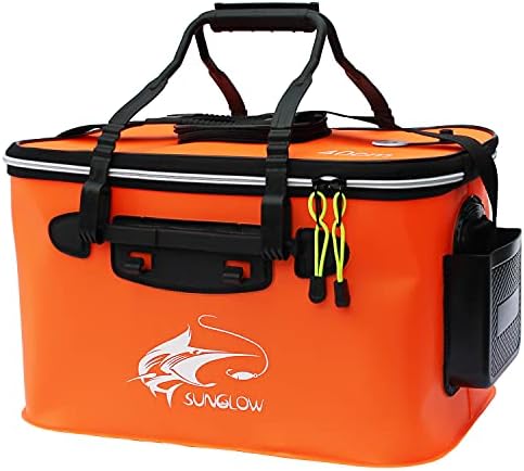 Grneric Fishing Bucket, 6Gallon/8Gallon/10Gallon Foldable Fish Bucket,Live Fish Container Multi-Functional Live Fish Bait Bucket,Outdoor Camping EVA Fishing Bag and Fish Protection Bucket by Grneric