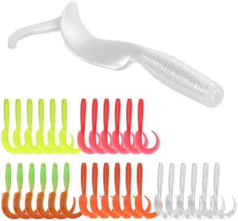 Curly Style Tail Worms Fishing Lures – Realistic Wavy Tail Soft Bait Grub Swimbaits for Saltwater & Freshwater Fishing, Available in 4 Inch & 6 Inch, Perfect for Bass, Trout, Crappie, & More by PROBITE