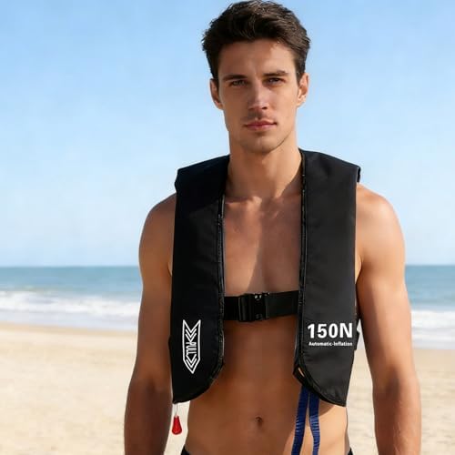 Inflatable Life-Jacket for Adults| Life-Vest with Automatic/Manual Multifunctional Inflation-PFD| Lightweight & Compact Supports up to 300lbs for Kayaking Fishing Boating - Image 3