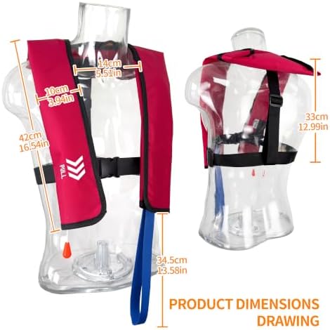 Automatic Inflatable Life Jacket,Preserver PFD for Adults,Life Vest for Adult,Supports Weight up to 330 pounds - Image 5