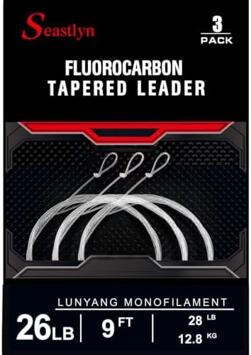 3-Pack Fluorocarbon Tapered Leader – 7.5-12FT, 0X-7X, 8-26LB by Unknown