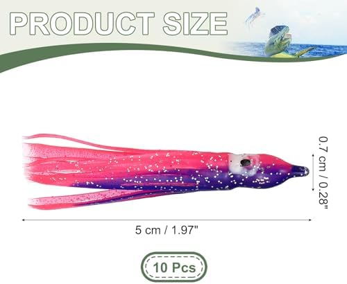 Fishing Squid Skirts, Glow Soft Plastic Trolling Lures Luminous -Fitting for (Bass/Trout/Salmon/Saltwater/Fishing Bait) - Image 2