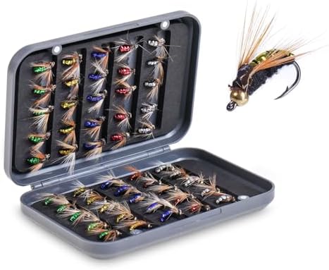 Pack of 50 Fly Fishing Nymph Flies Assortment Wet Fly for Trout with Fly Box - Image 5