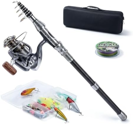 Telescopic Fishing Rod and Reel Combo for Adults Beginners by Eyoyofishcam